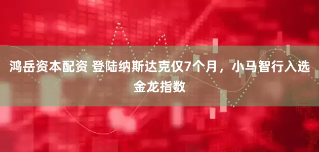 鸿岳资本配资 登陆纳斯达克仅7个月，小马智行入选金龙指数