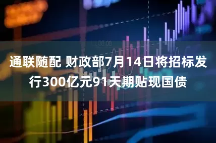 通联随配 财政部7月14日将招标发行300亿元91天期贴现国债