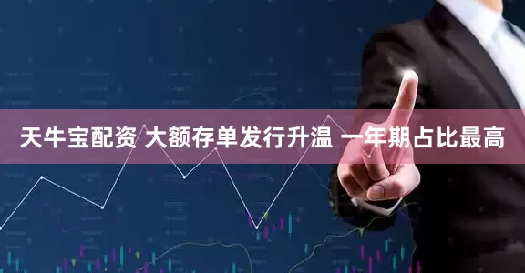 天牛宝配资 大额存单发行升温 一年期占比最高